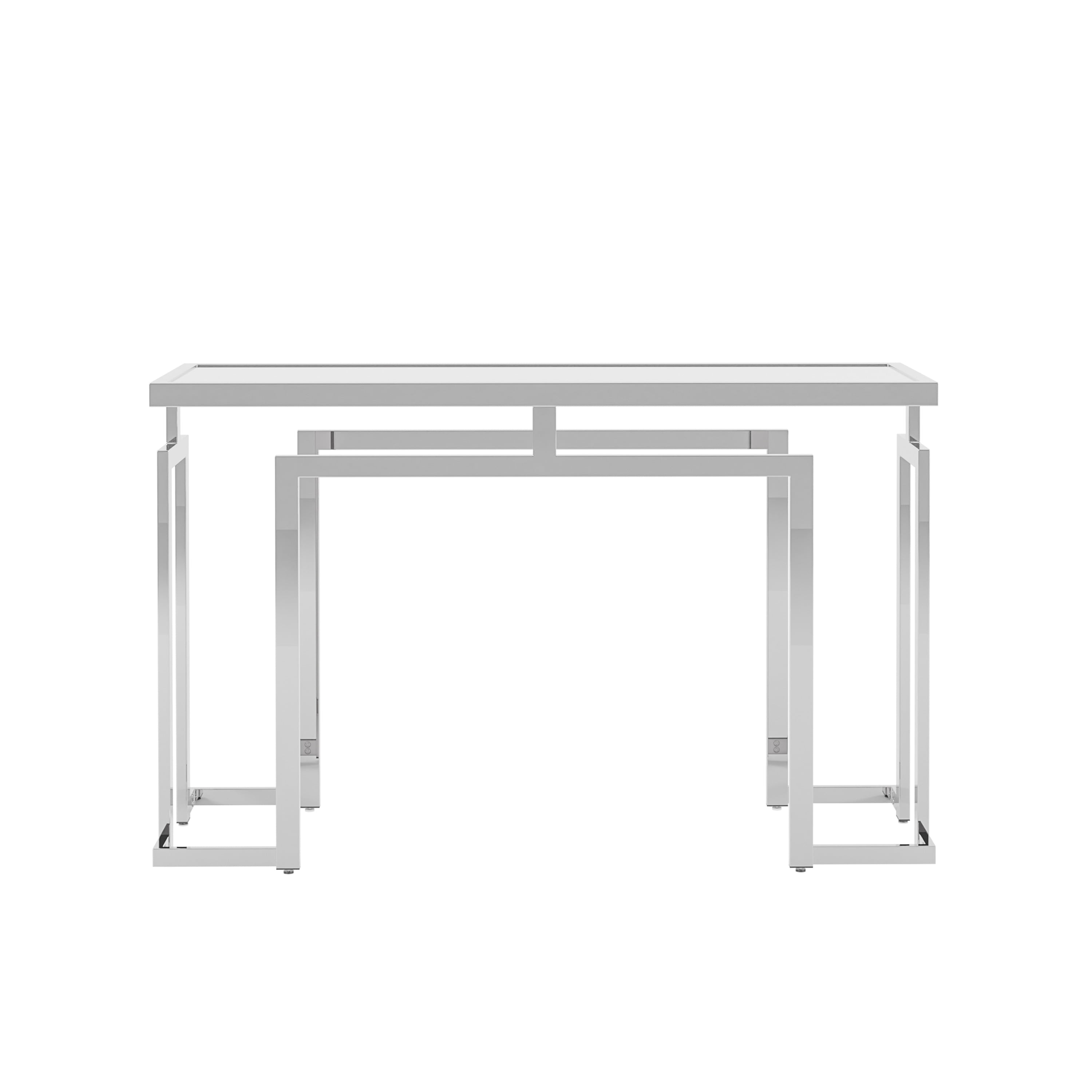 Furniture of America Pelmont Contemporary 52-inch Glass Top Sofa Table by  Chrome Chrome Finish
