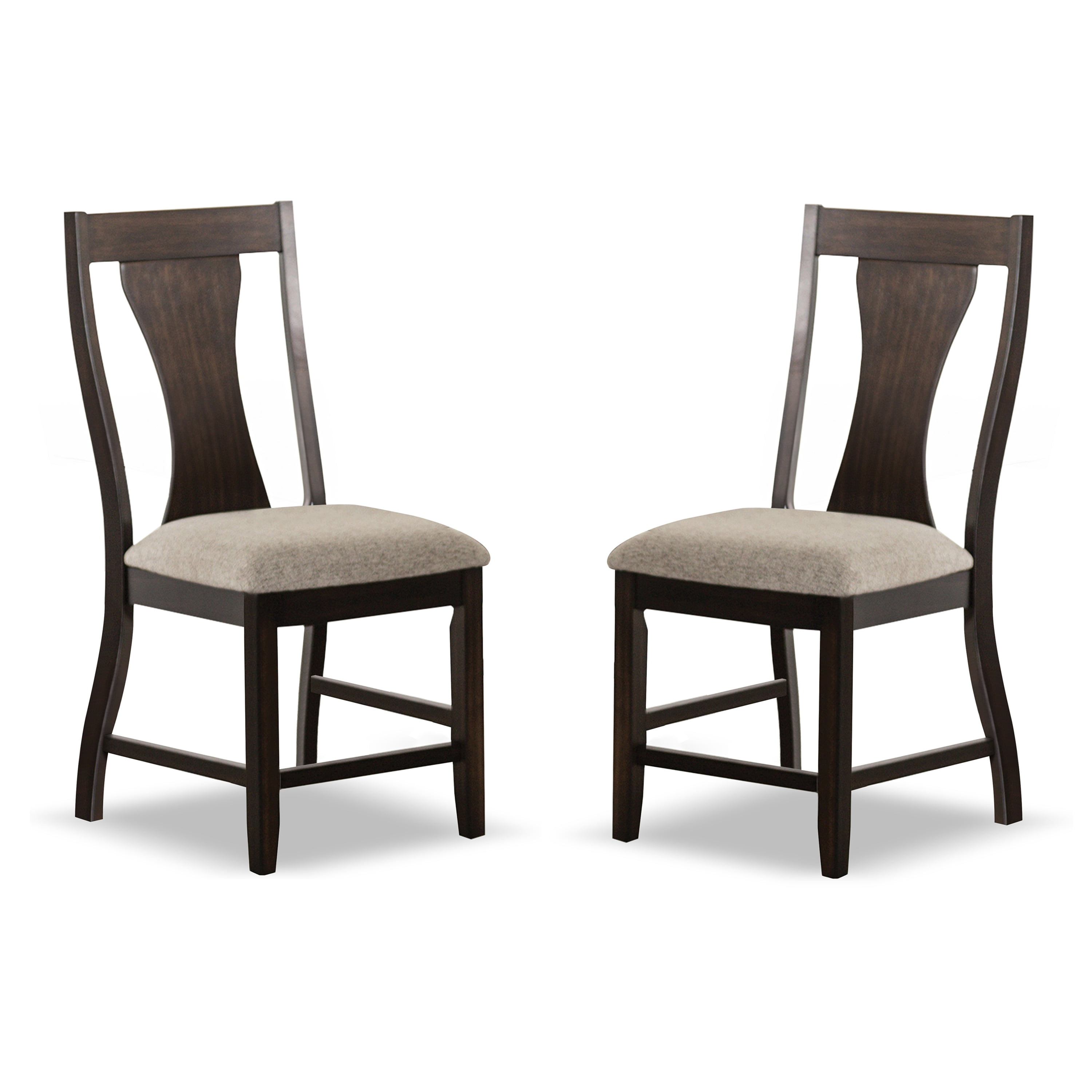 Furniture of America Rhiannon Upholstered Solid Wood Side Chairs, Set of 2, Espresso