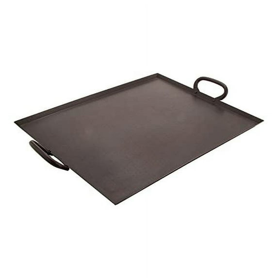 G.E.T. Heavy-Duty Metal Serving / Ottoman Tray with Handles, 19" x 15", Hammered Bronze