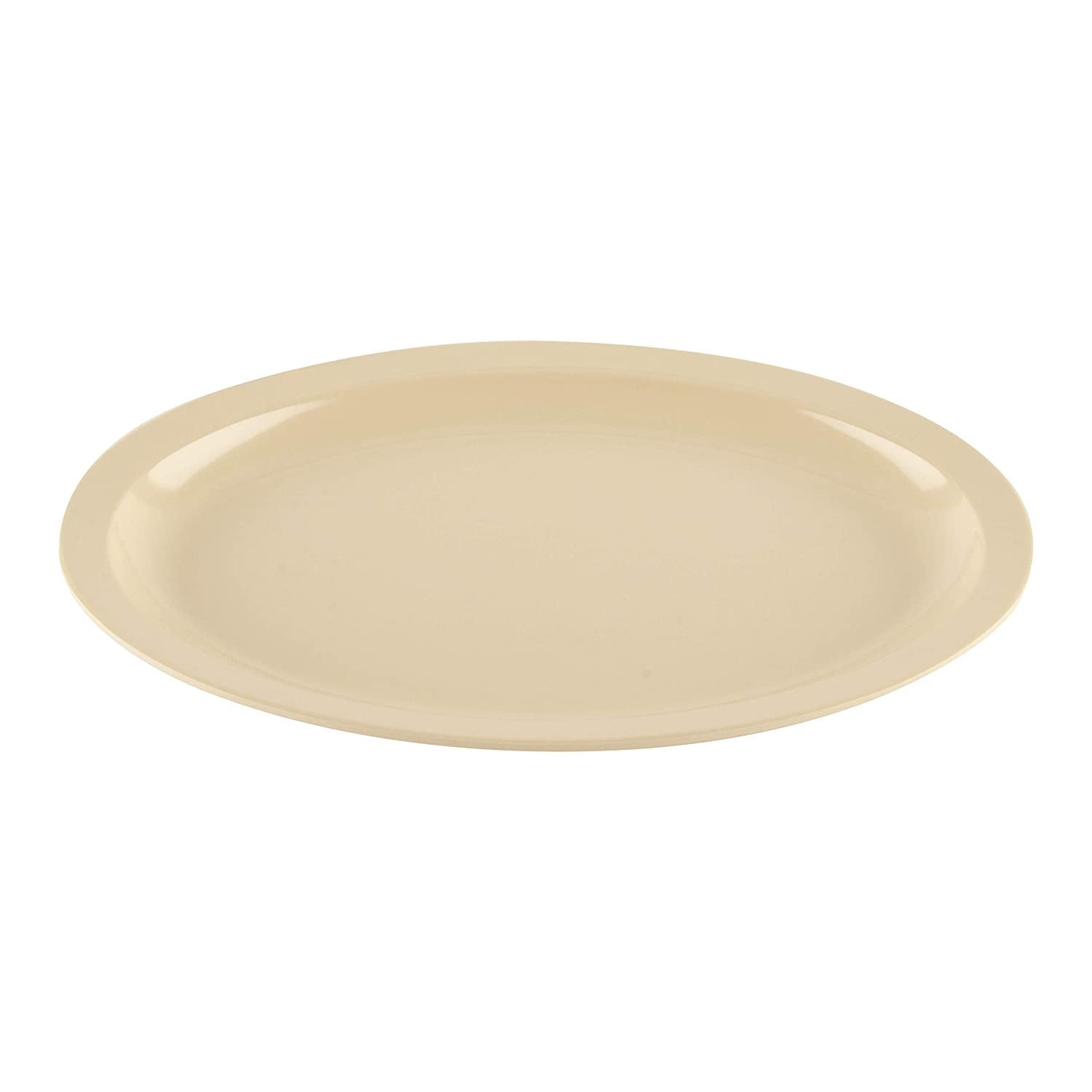 G.E.T. Melamine Plastic Oval Serving / Dinner Platter, 13.25" x 9.75", Tan (Set of 12)