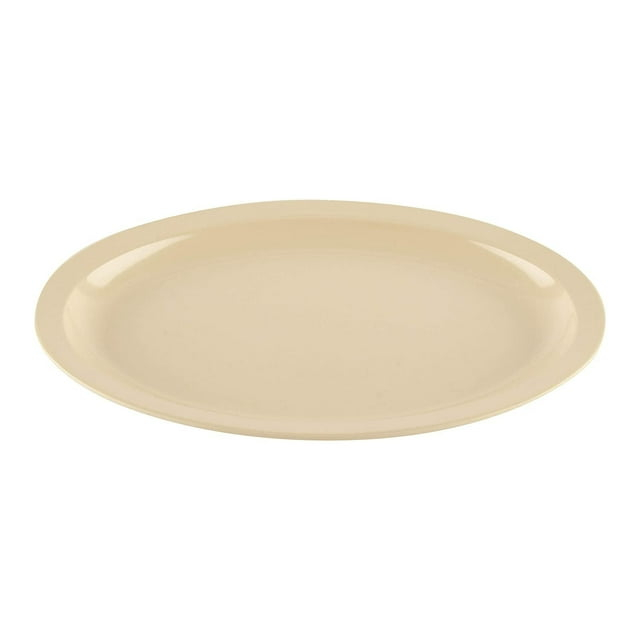 G.E.T. Melamine Plastic Oval Serving / Dinner Platter, 13.25" x 9.75", Tan (Set of 12)
