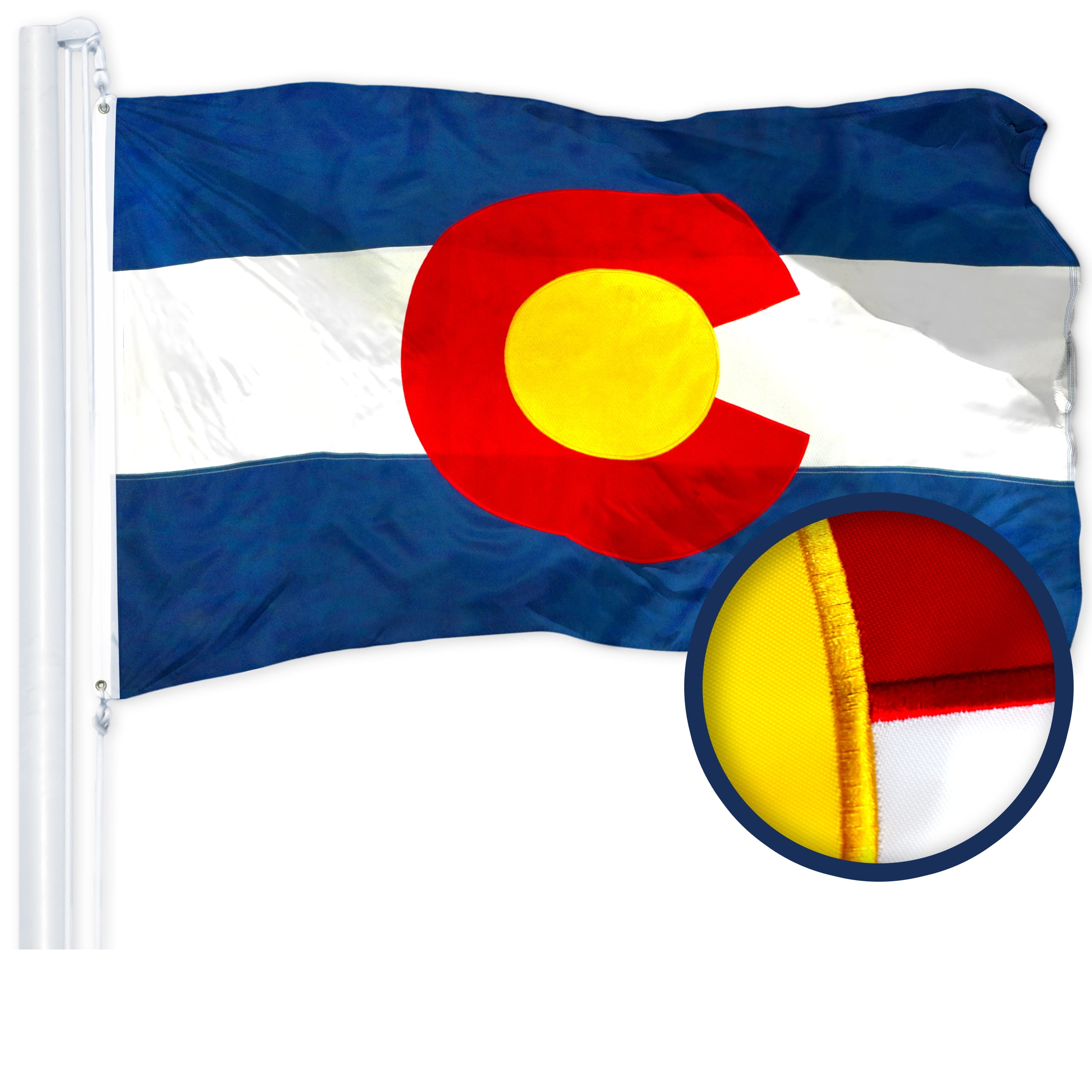 Colorado State Flag Polyester Fiber 3x5 Feet Flag, Bright Colors And Anti-ultraviolet Fade Flag Indoor Outdoor Banner