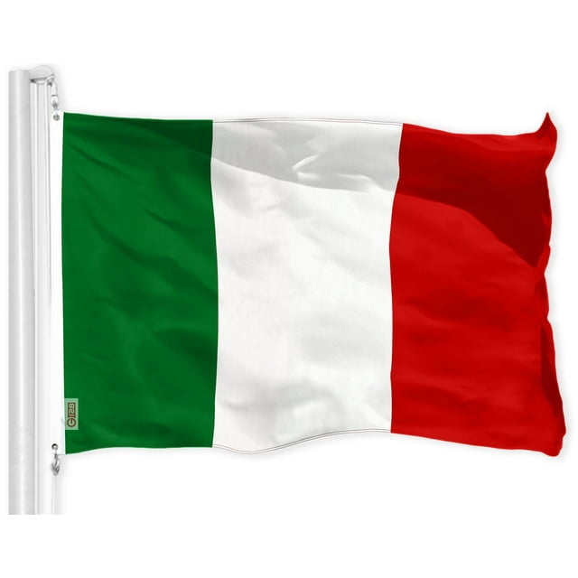 G128 - Bandera Italiana de 3x5 Pies Impresa con Ojales de Latón en Material de Poliéster 150D
