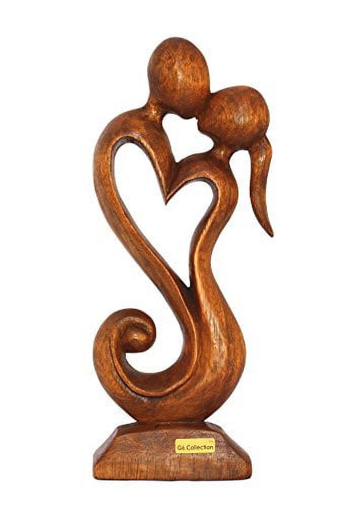 G6 Collection 12" Hand Carved Wooden Eternal Love Sculpture – Unique-Romantic Home Decor & Gift