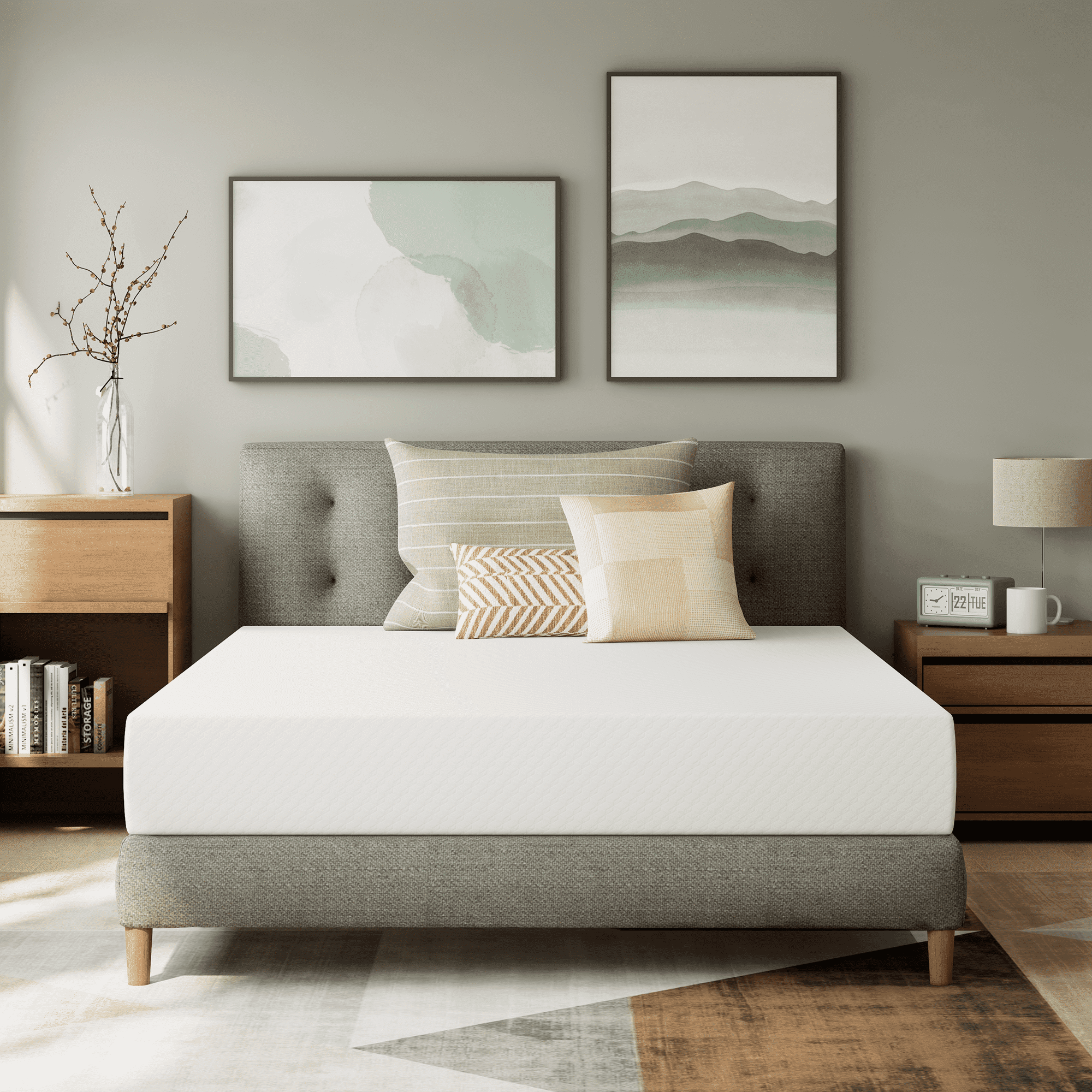 GAESTE 8 Full Size Memory Foam Mattress, Cooling Gel, Medium Firm Support, Pressure Relief, Breathable Cover, Mattress in a Box, Adult and Child