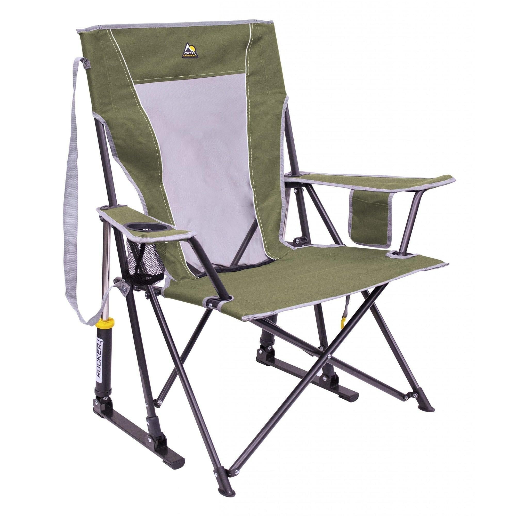 GCI Outdoor Comfort Pro Rocker Camping Chair with Mesh Backrest, Loden Green