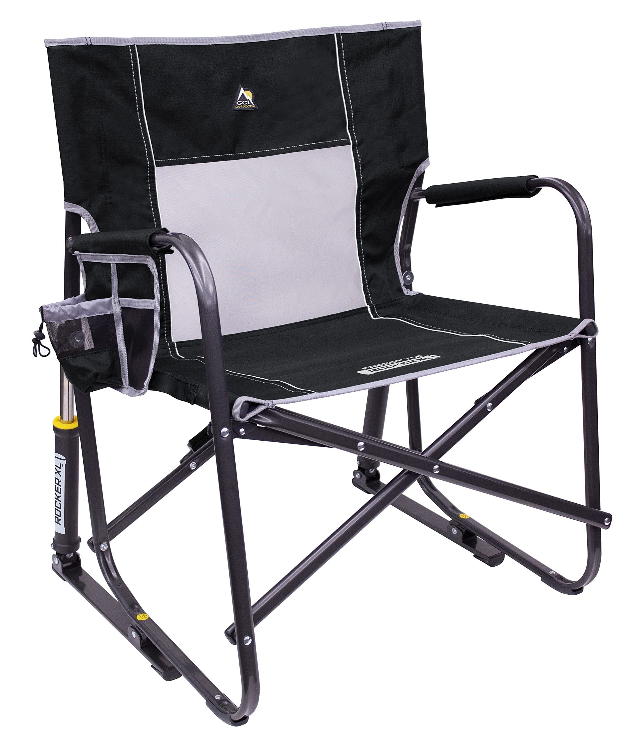 GCI Outdoor Freestyle Rocker XL Oversized Foldable Rocking Chair, Black