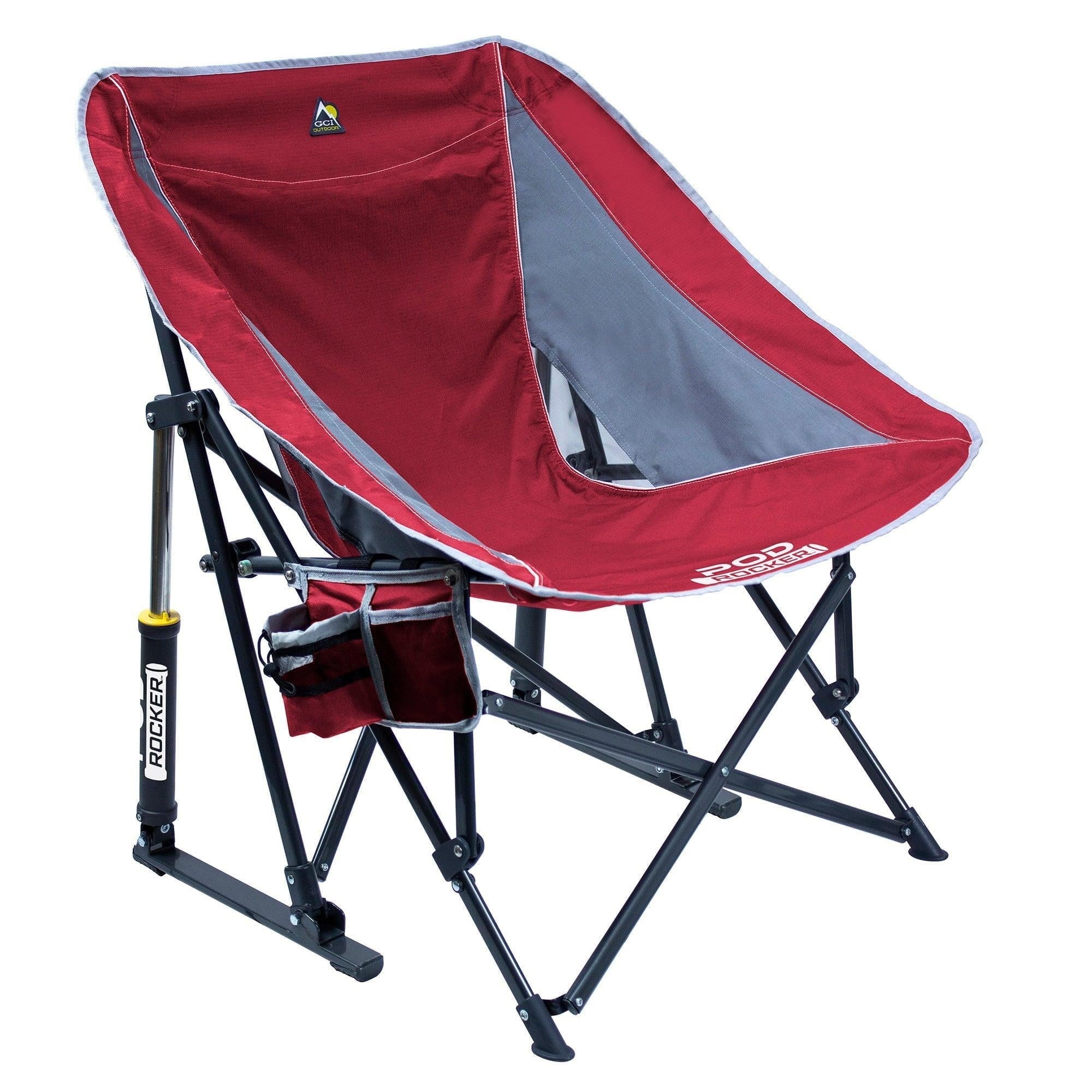 GCI Outdoor Pod Rocker Foldable Rocking Camp Chair, Red