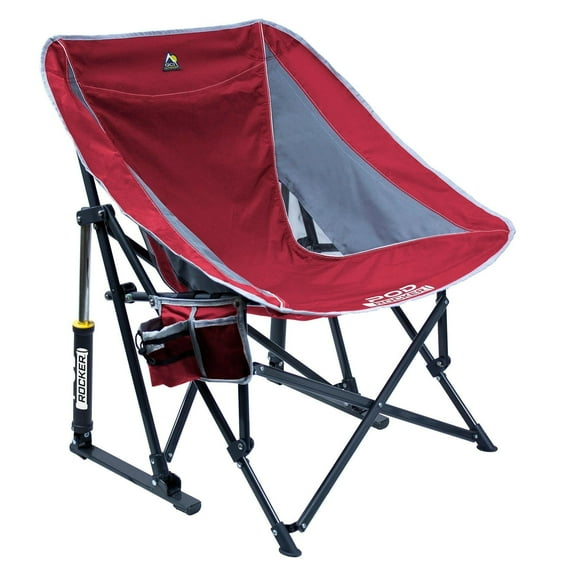GCI Outdoor Pod Rocker Foldable Rocking Camp Chair, Red
