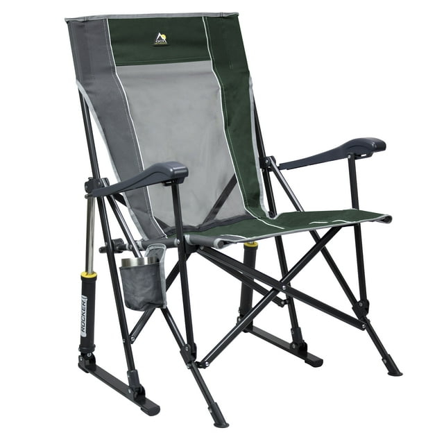GCI Outdoor RoadTrip Rocker Foldable Rocking Camp Chair, Hunter
