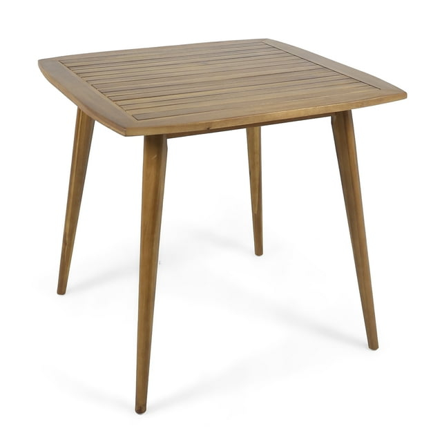 GDF Studio Caleb Indoor Square Acacia Wood 30 inch Dining Table, Teak