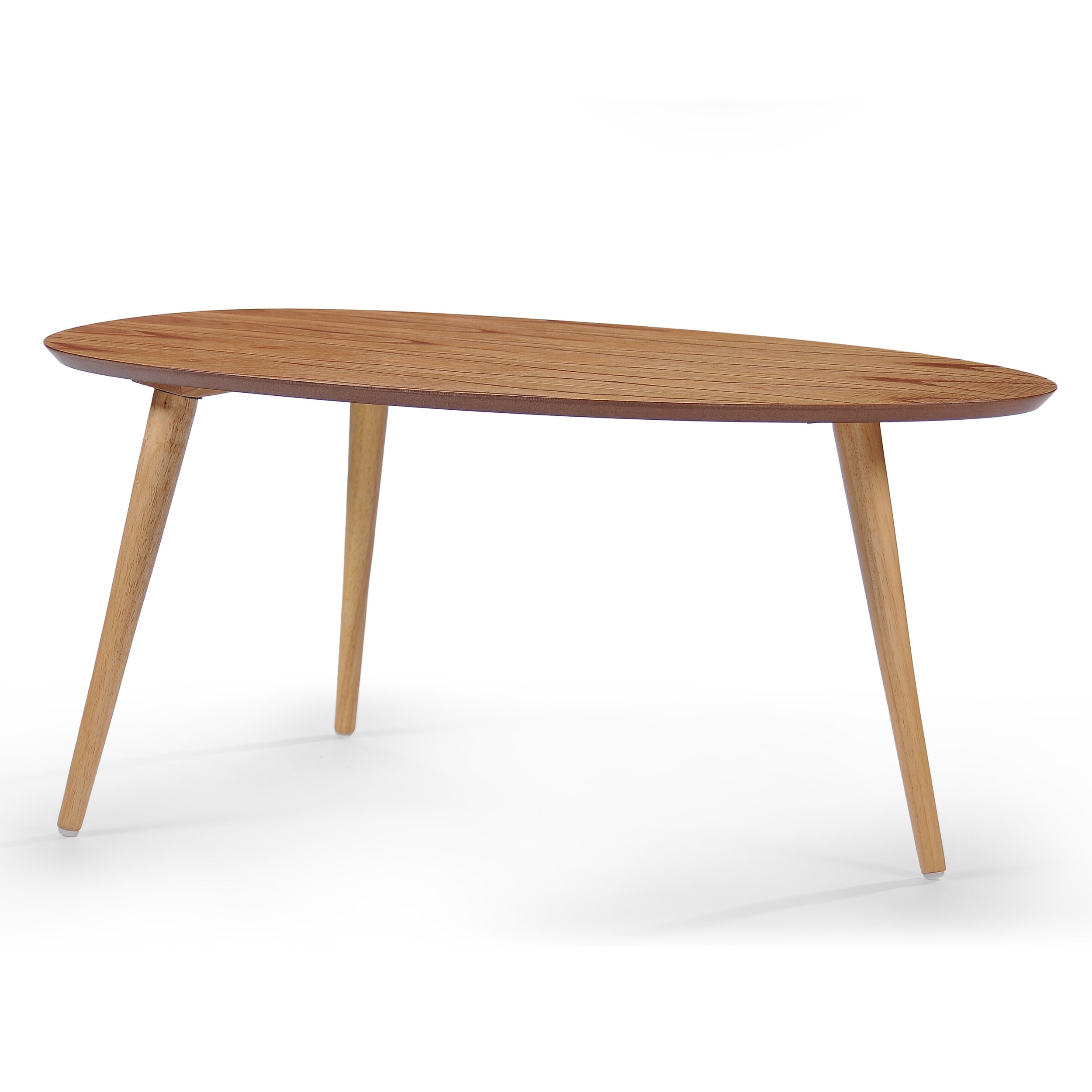 GDF Studio Cilla Mid Century Modern Wood Tripod Coffee Table, Natural