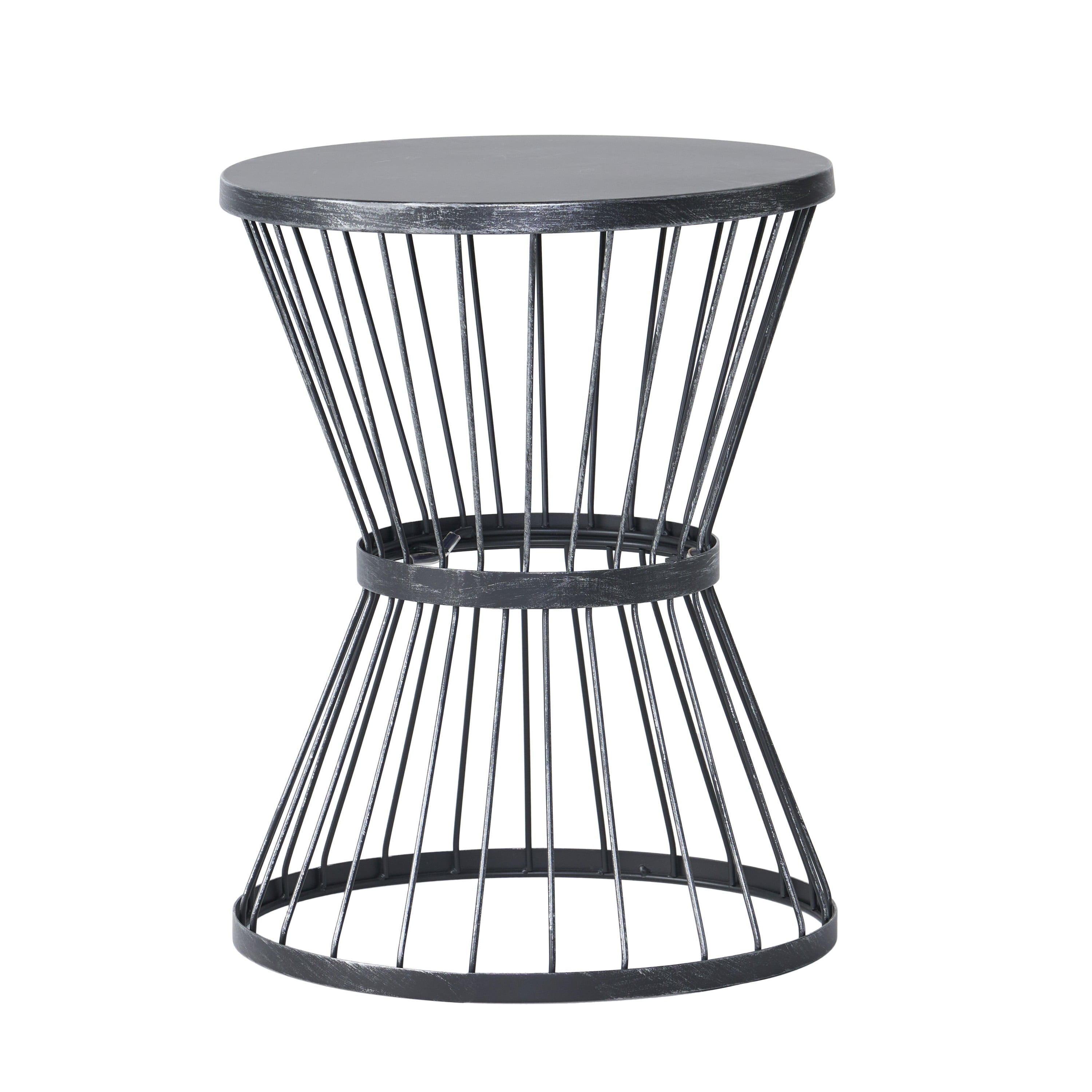 Christopher Knight Home Lassen Outdoor 16" Iron Side Table, Matte Black