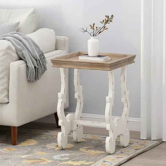 GDF Studio Joplin French Country Accent Table with Square Top, Natural