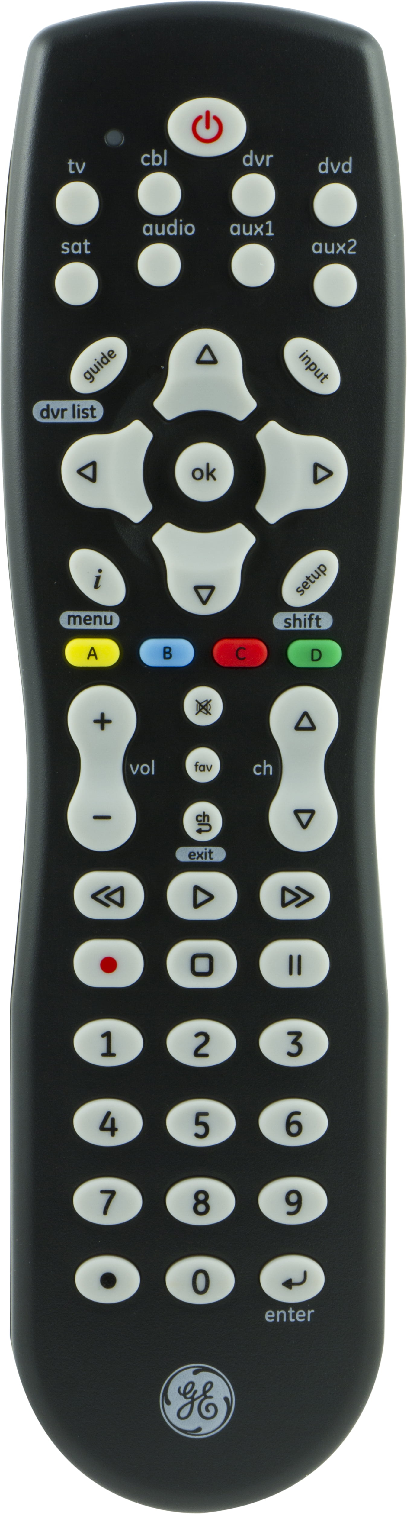 GE 8-Device Universal TV Remote Control in Black, 33715