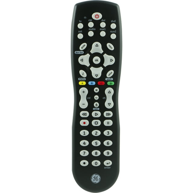 GE 8-Device Universal TV Remote Control in Black, 33715