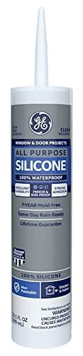 GE Supreme Silicone Window & Door Sealant, Pack of 1, Clear 10.1 fl oz Cartridge