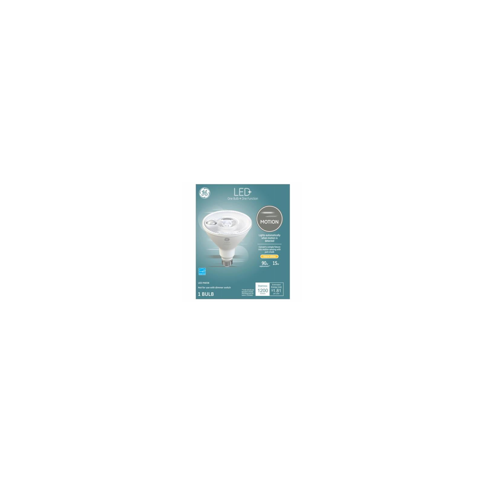 GE Lighting LED Motion Flood Light, Light Bulb, Warm White, 90-Watt Replacement PAR38