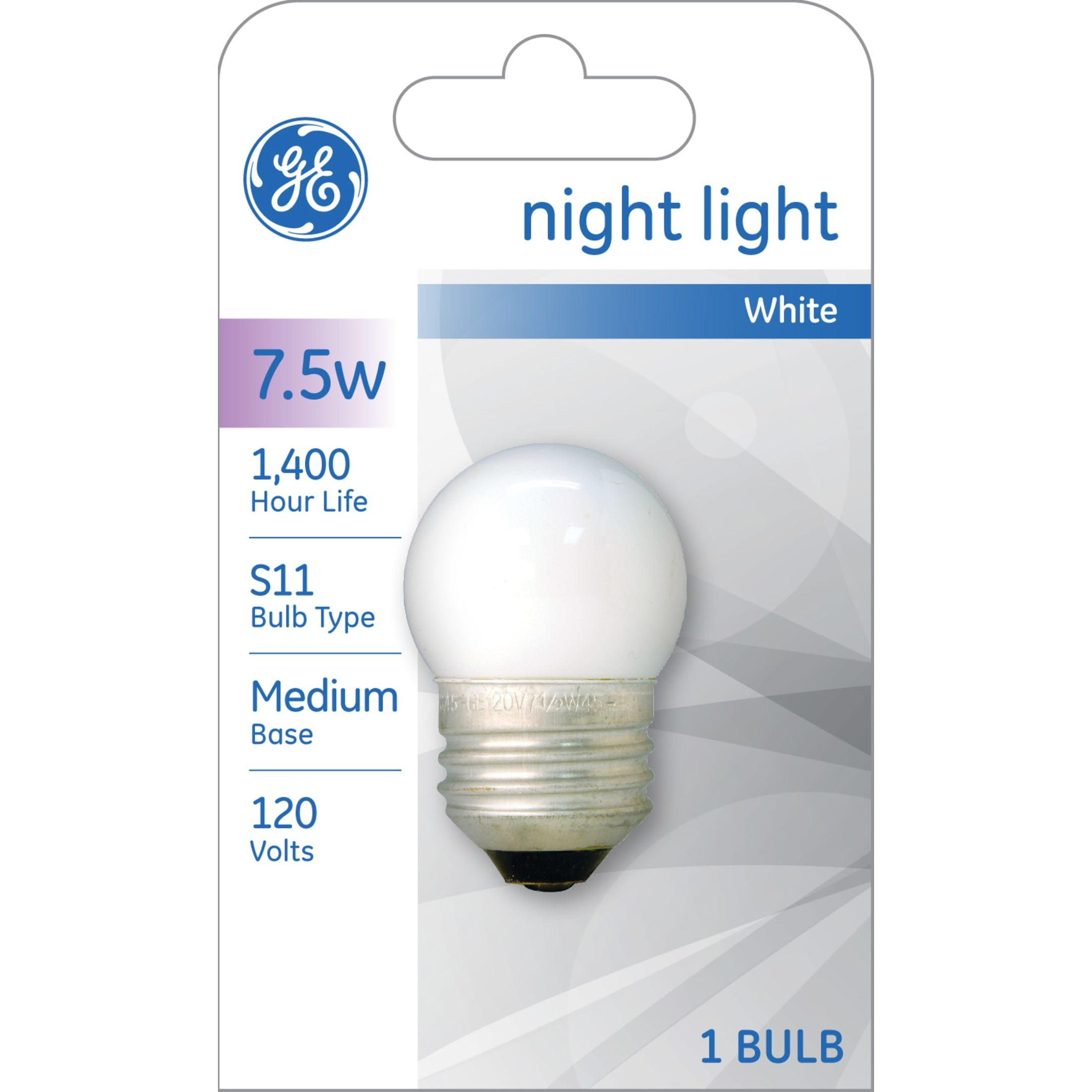 GE Nightlight Bulbs, 7.5 Watt, S11 Specialty Bulbs, Medium Base