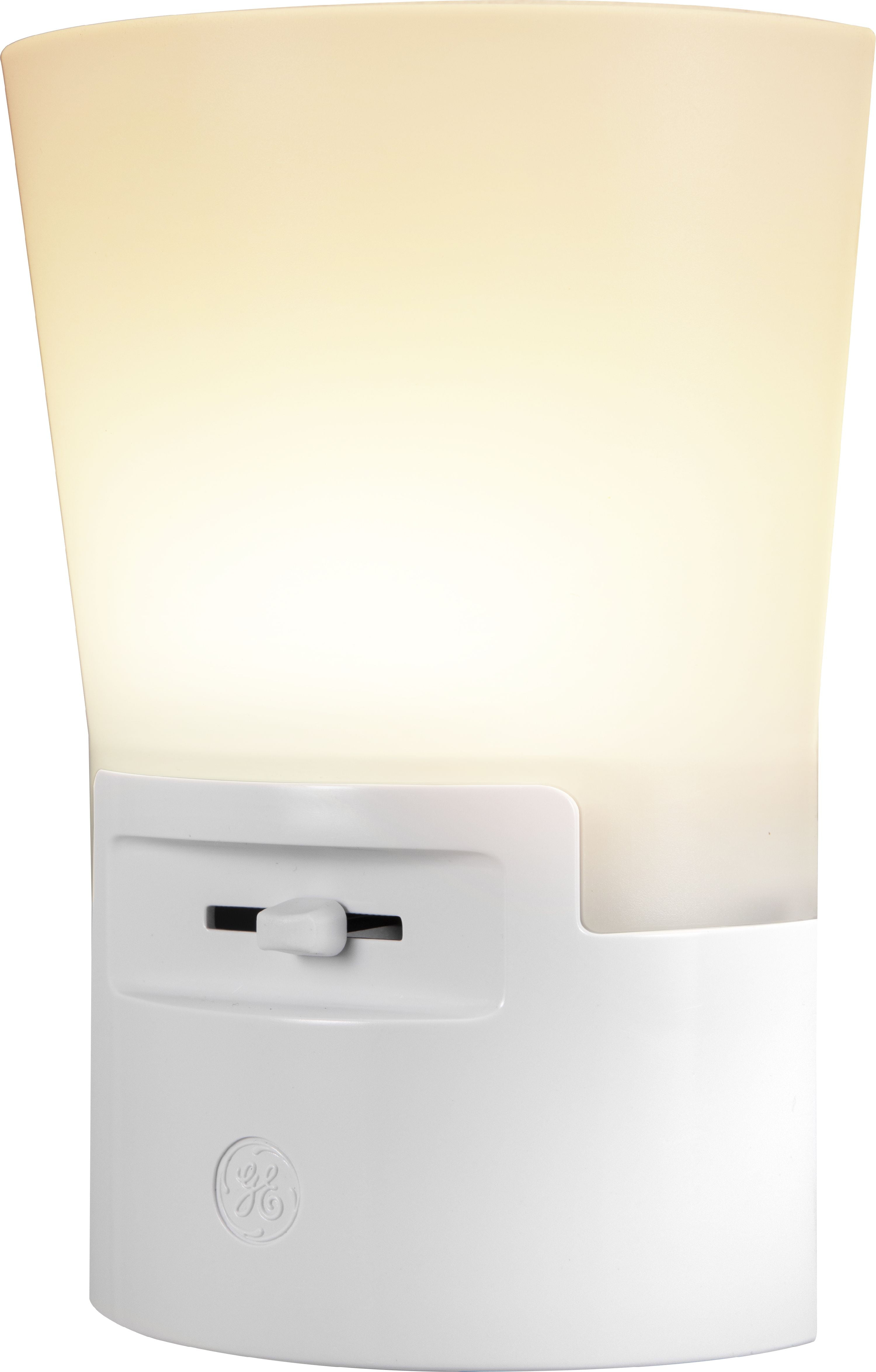 GE UltraBrite Sconce Night LED Light, Dimmable, Plug-in, Dusk-to-Dawn, White, 5in, 45123