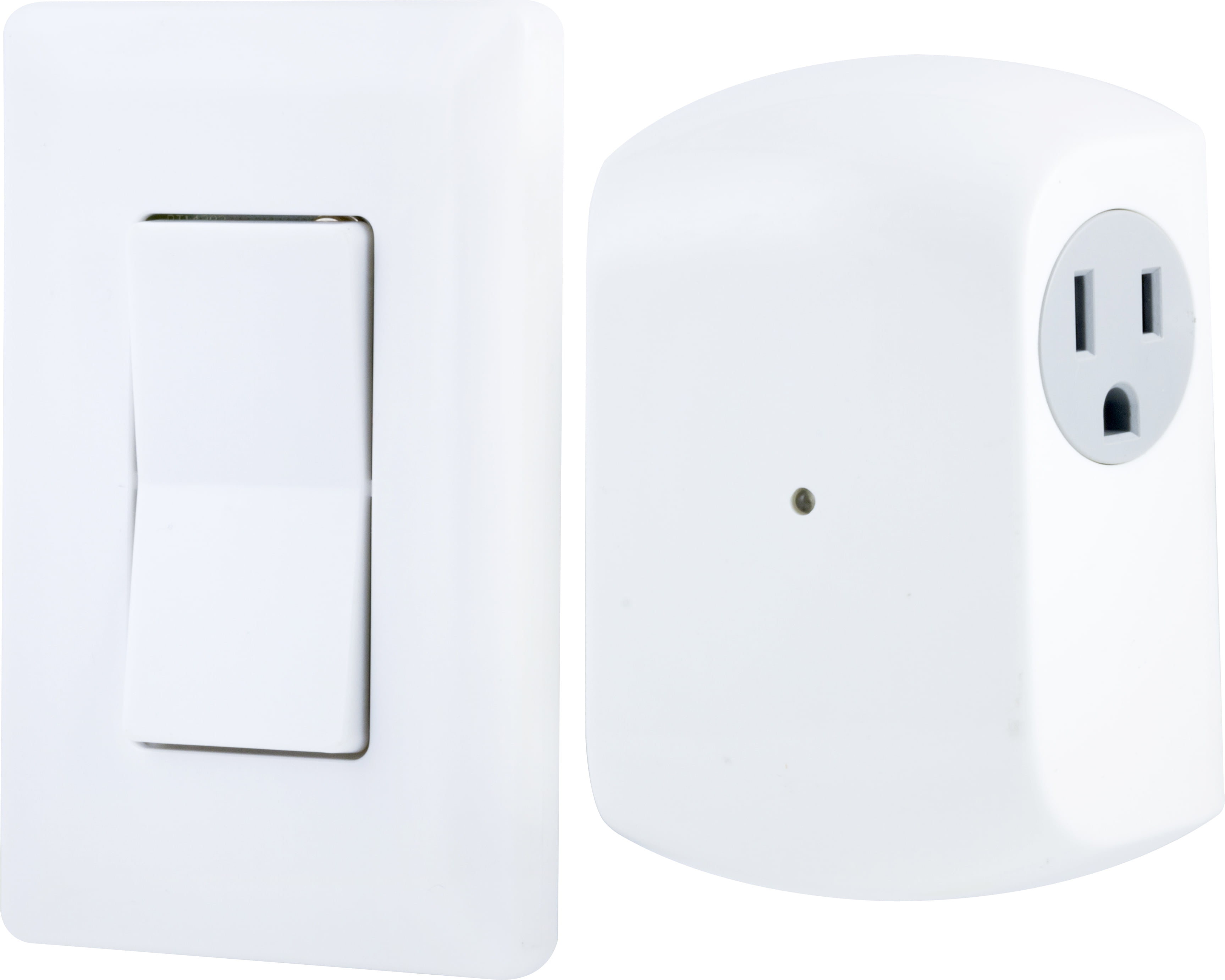 GE Wireless Light Control with Wall Switch, 1-Grounded Outlet, 18279