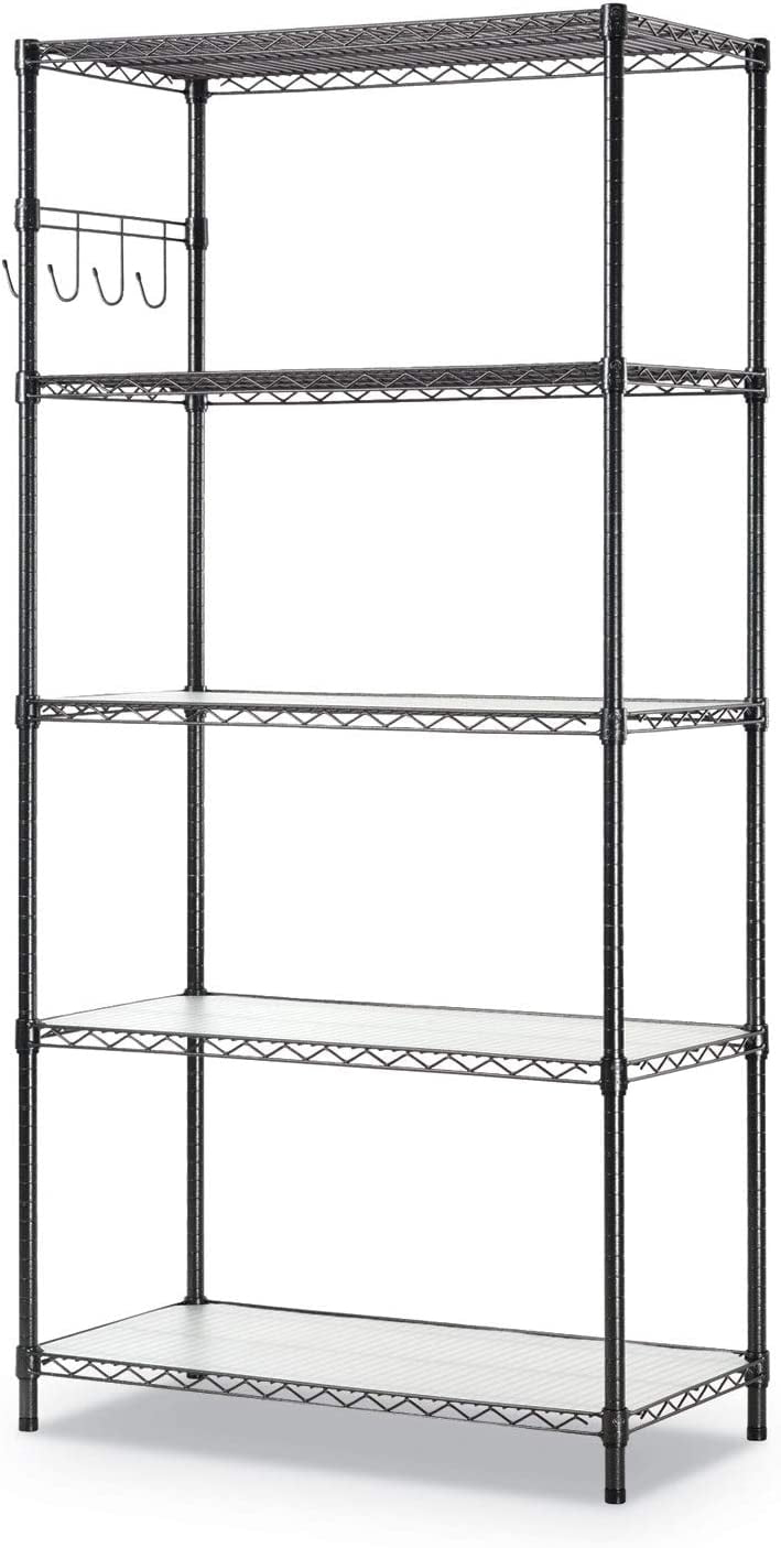 GEROBOOM 5- Wire Shelving Kit with Casters and  Liners  36w x 18d x 72h  Black Anthracite