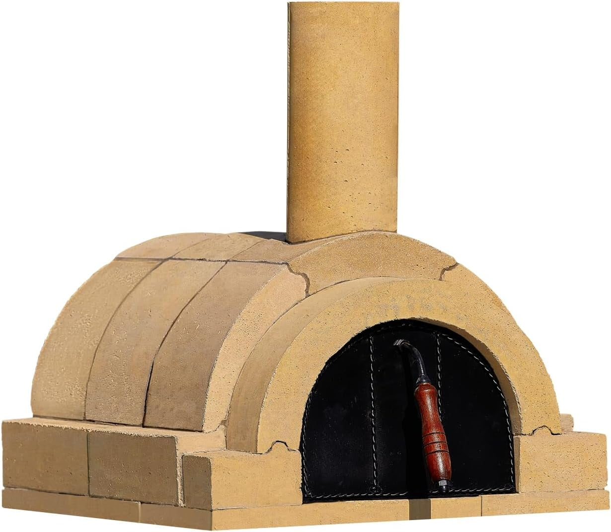 GIRtech BRAVO Wood Burning Fire Brick Pizza Oven for Outdoor Cooking - FULLY DIY KIT - Includes Firebrick Set, Refractory Glue, Trowel, Gloves, Cover, Steel Gate, Assembly Instructions (3 hours)