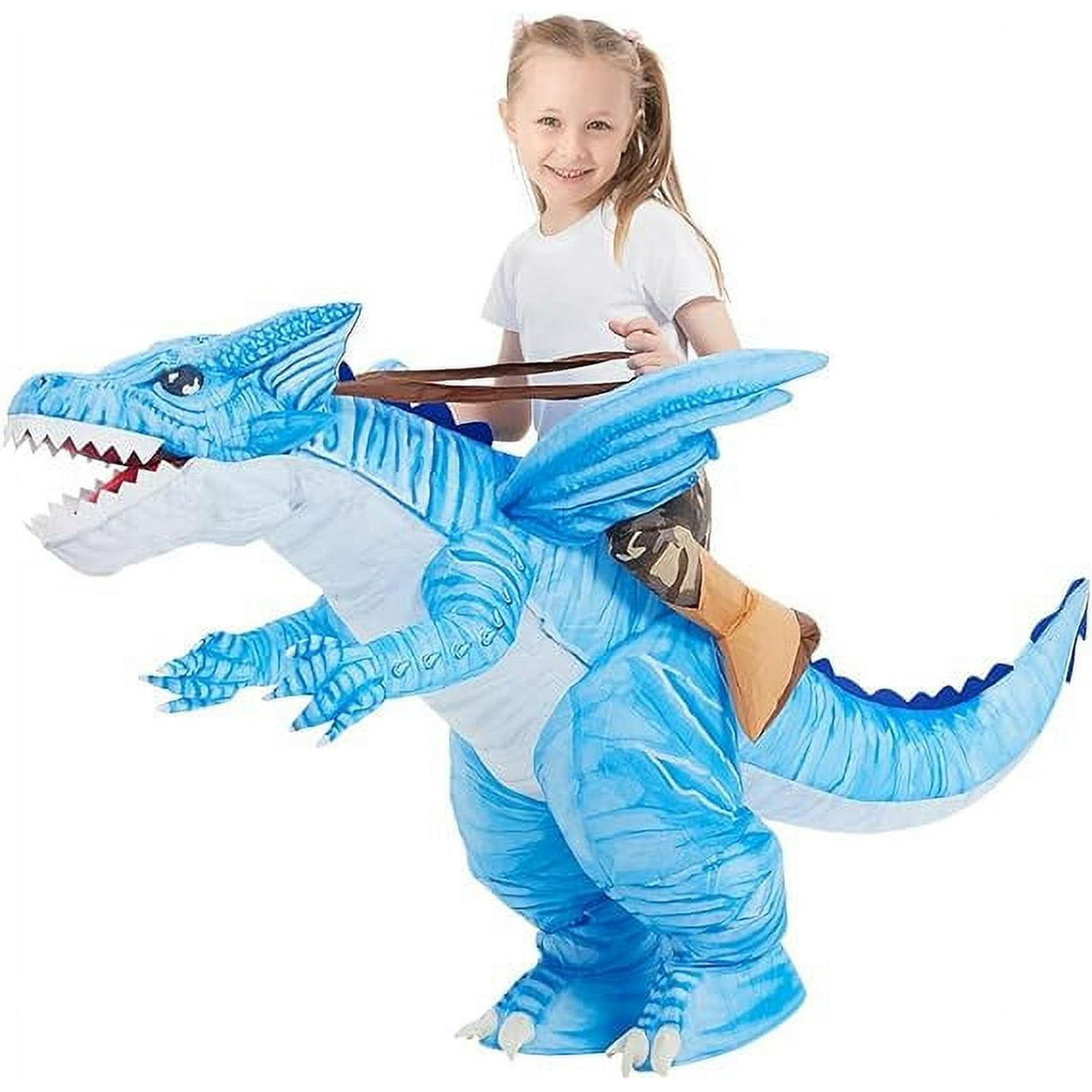 GOOSH 48 Inch Kids Inflatable Dinosaur Costume, Blow Up Dinosaur Costume Inflatable Dino Costume, Funny Halloween Costumes for Boys Girls Unisex Blow Up Costume for Halloween/Party/Cosplay