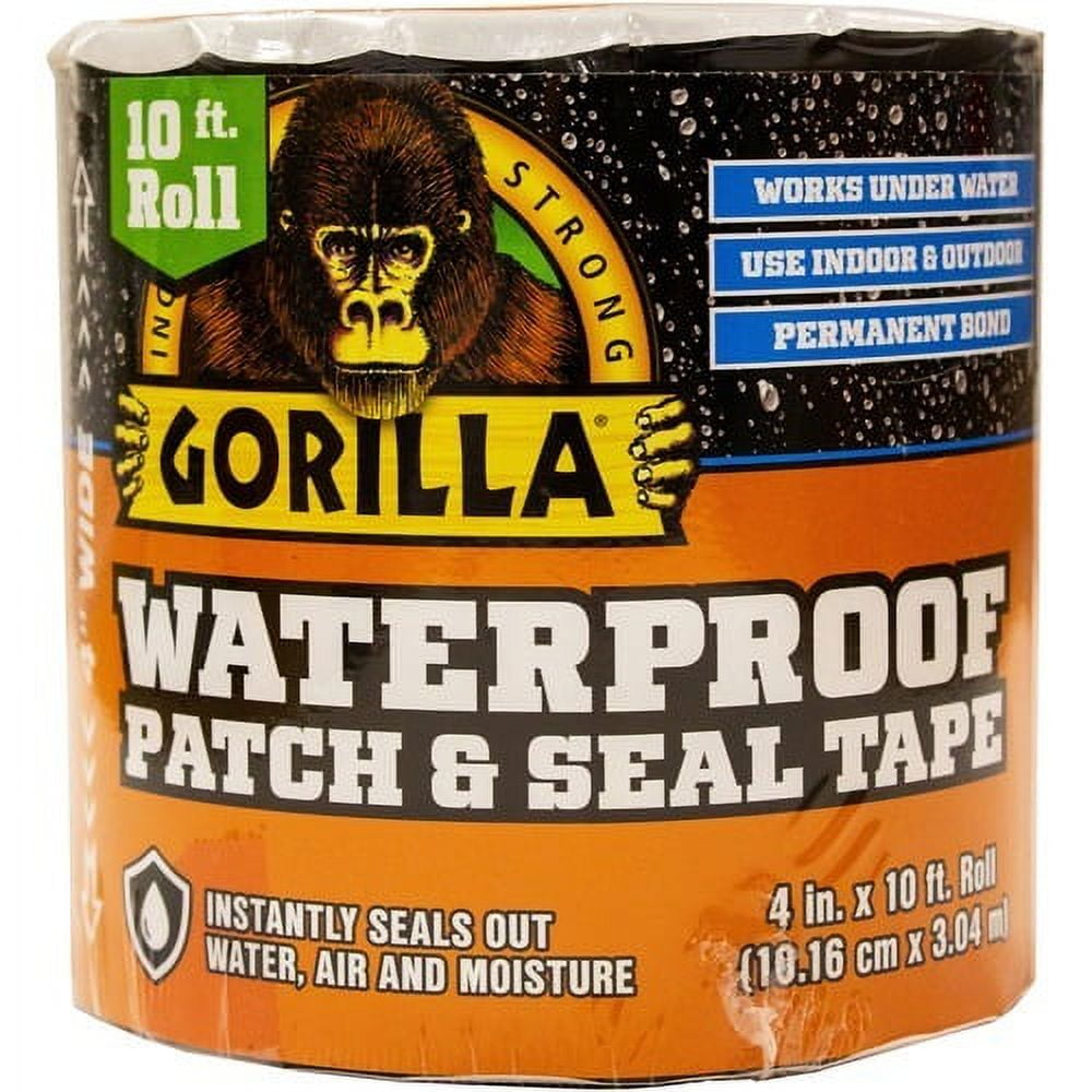 Gorilla 4 in. W X 10 ft. L Black Waterproof Repair Tape