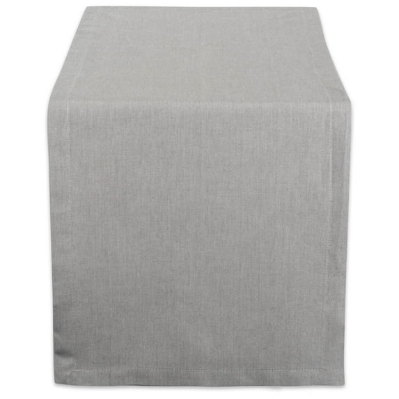 GRAY SOLID CHAMBRAY TABLE RUNNER 14x72