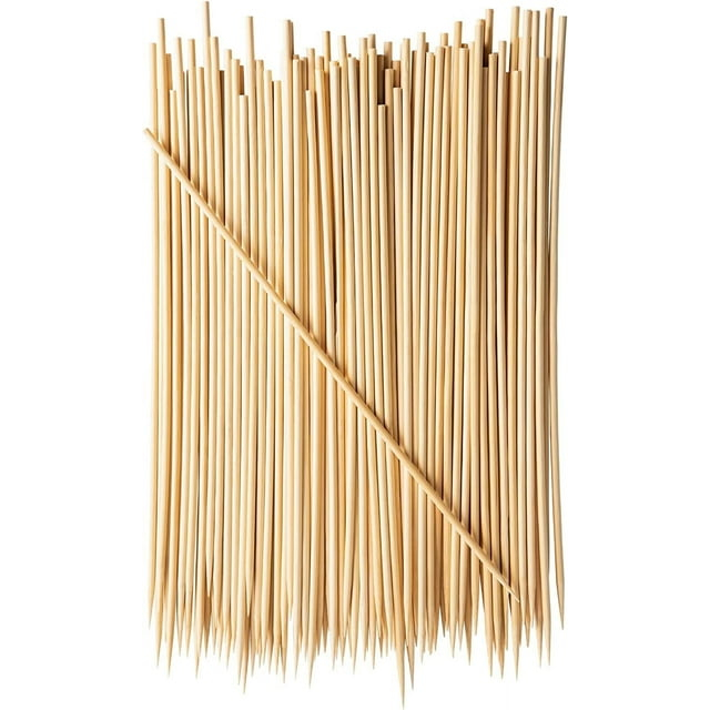 GUSTO 12" Bamboo Sticks Wooden Skewers for Kabobs & Smores, 100-Pack