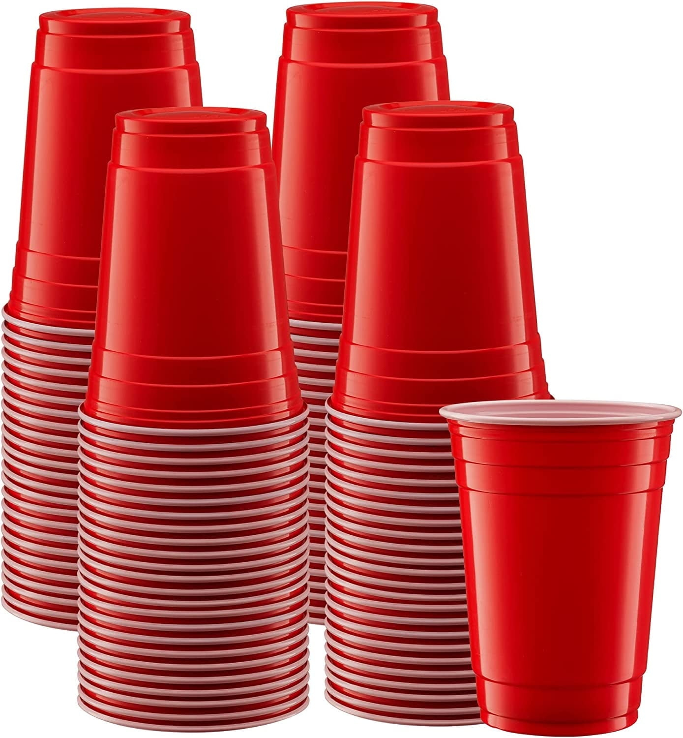 GUSTO 18 Oz Plastic Red Cups for Party Disposable Drinking Cups, 100-Pack