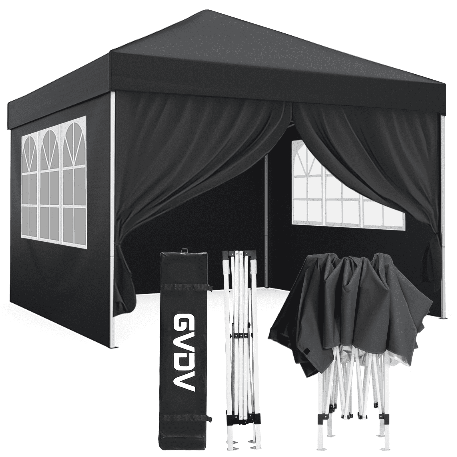 COBIZI 10X10 Ez Pop Up Canopy Tent Outdoor Event Shelter Party Tent One Person Quick Setup Portable Folding Waterproof Canopy Pop Up Tent for Party Camping Patio Beach,Black