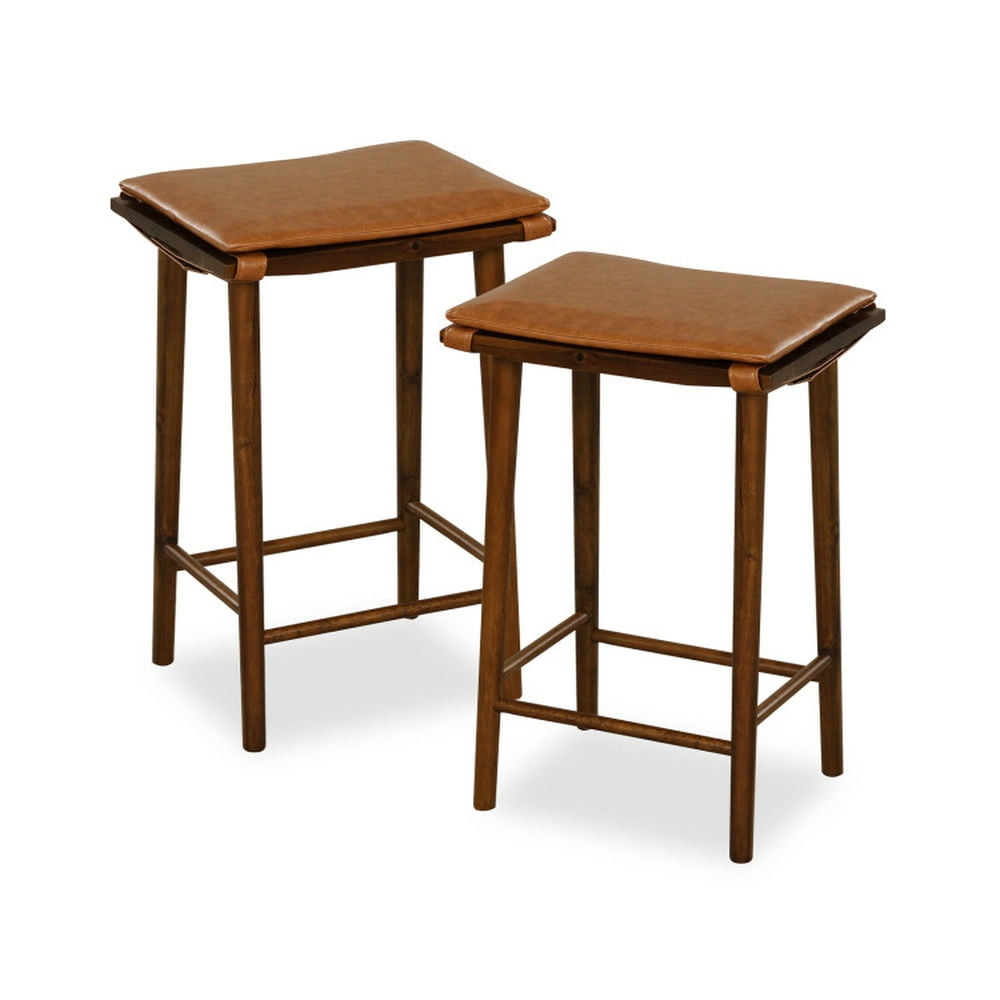 Kadyn Bar Stools, Barstools, Counter Stools, Island Stools, Bar Chairs,Set of 2 25.5 Inch Barstools with Removable Cushion and Footrest