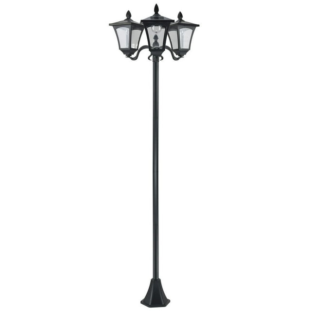GVN Outdoor Lamp Post Lights, Triple Head Solar Powered Lamp, Street Vintage Solar Post Lamp,72 Inches
