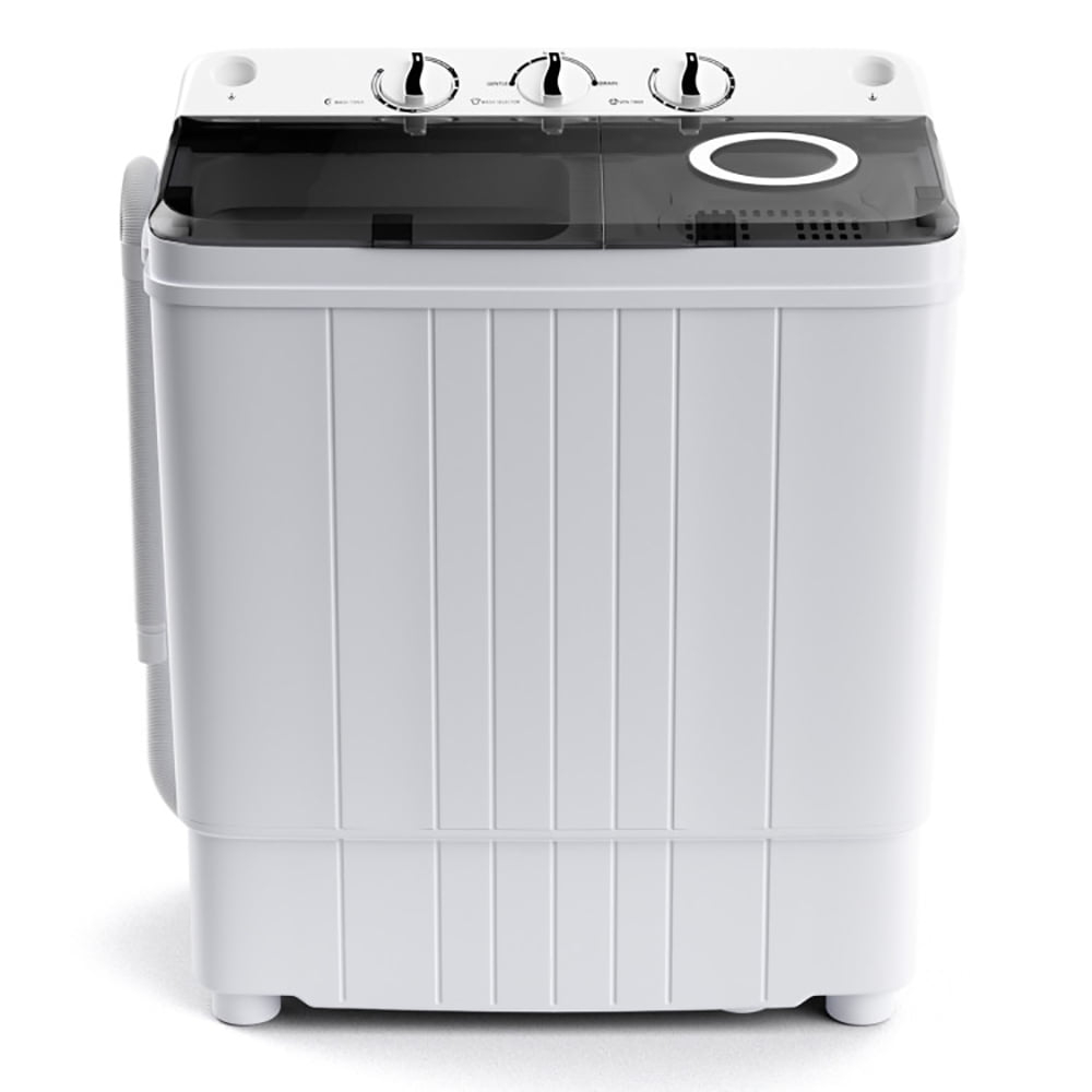 Kepooman Home Clothes Washing Machines,Standard Washing Machines,17.6 lbs Portable Washing Machine with Drain Pump-Black