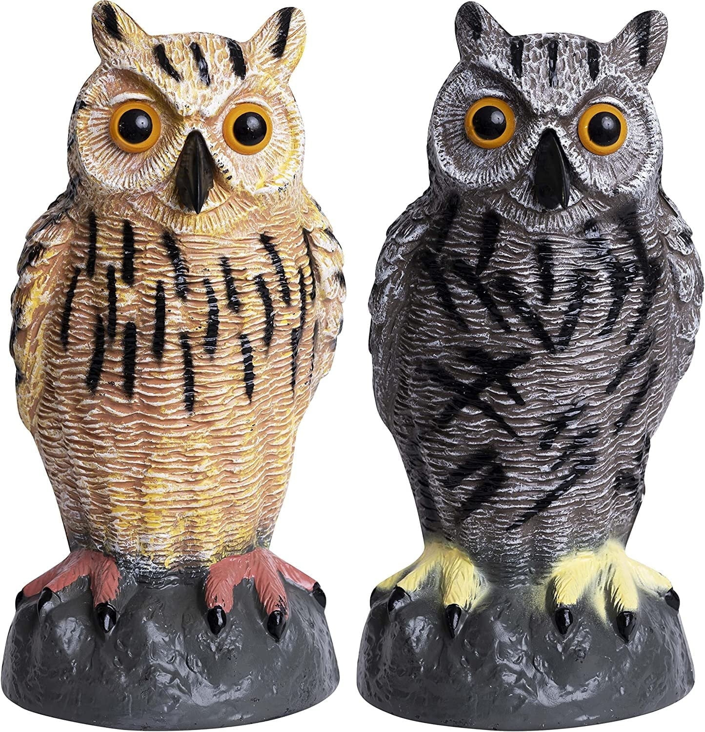2Pack Fake Owl Decoy to Keep Birds Away Garden Decoration Bird Scare Devices for Garden Outdoor Yard