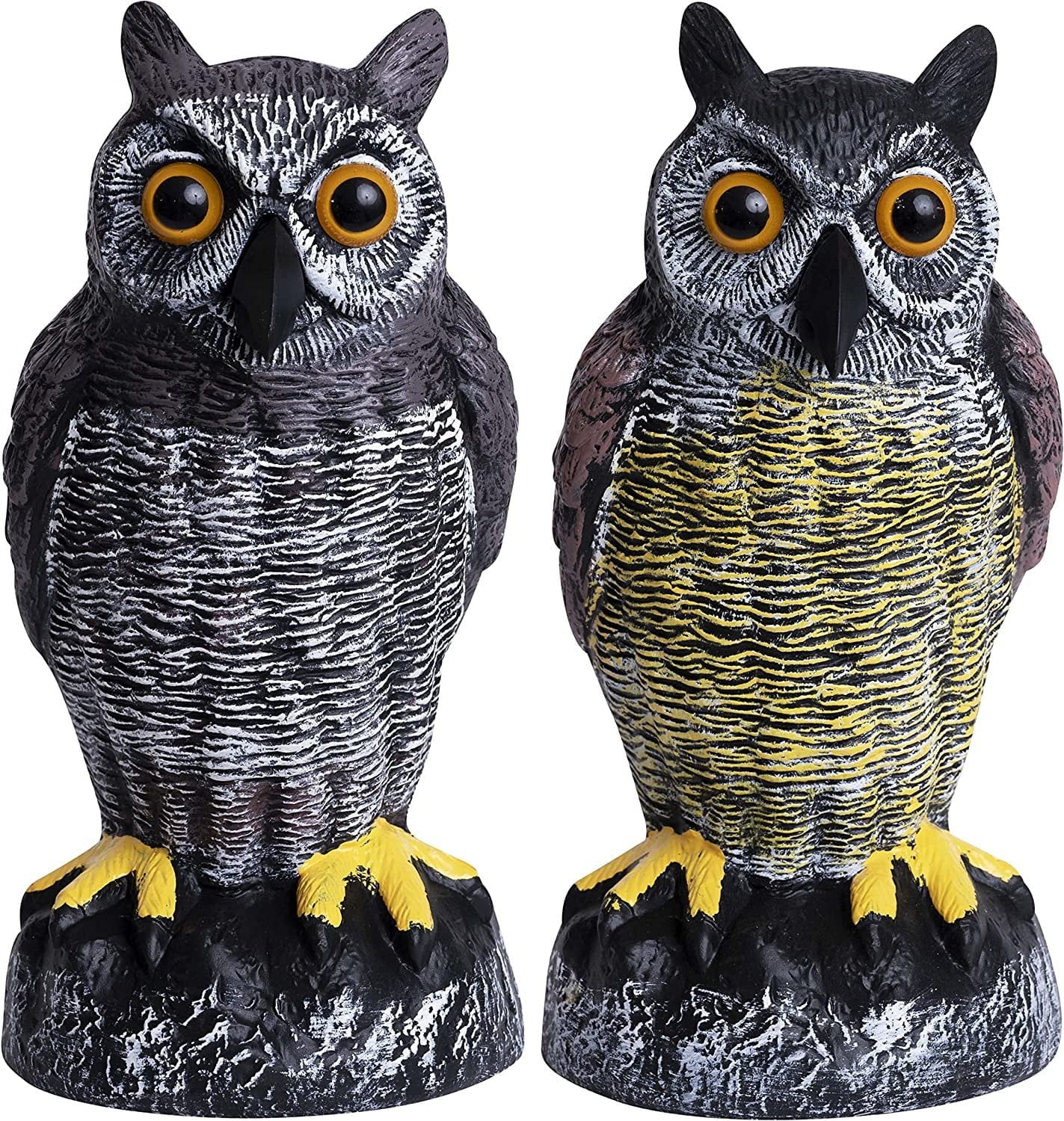 2Pack Fake Owl Decoy to Keep Birds Away Garden Decoration Bird Scare Devices for Garden Outdoor Yard
