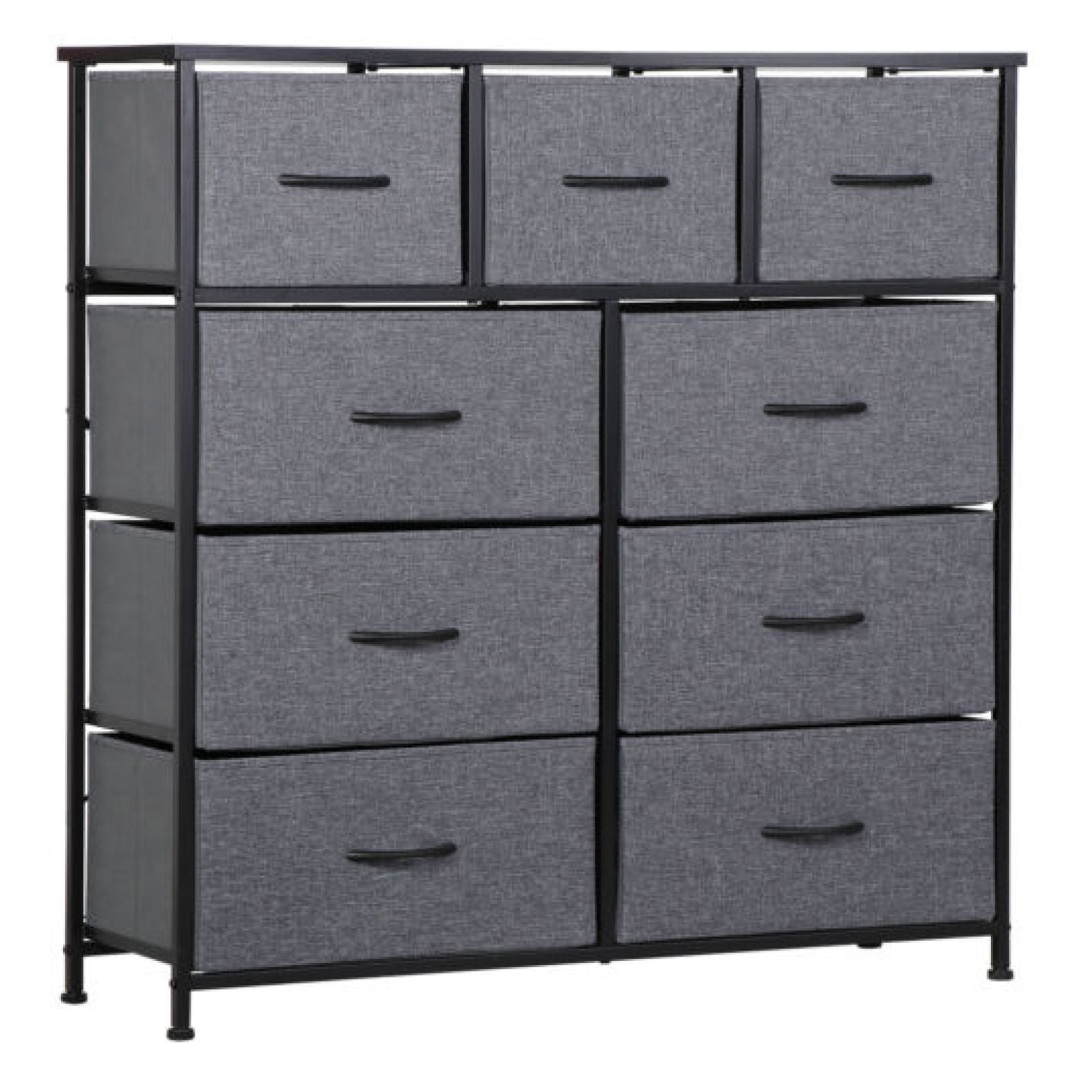 ZUNMOS Fabric Dresser for Bedroom 9 Drawer, Grey