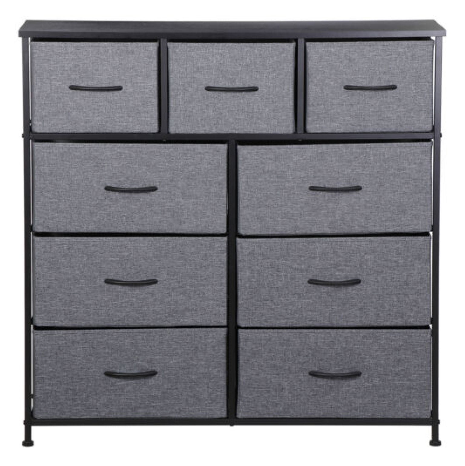 ZUNMOS Fabric Dresser for Bedroom 9 Drawer, Grey