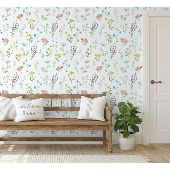 Spring Blossom Botanical Floral Mix 33' L x 21" W Wallpaper Roll