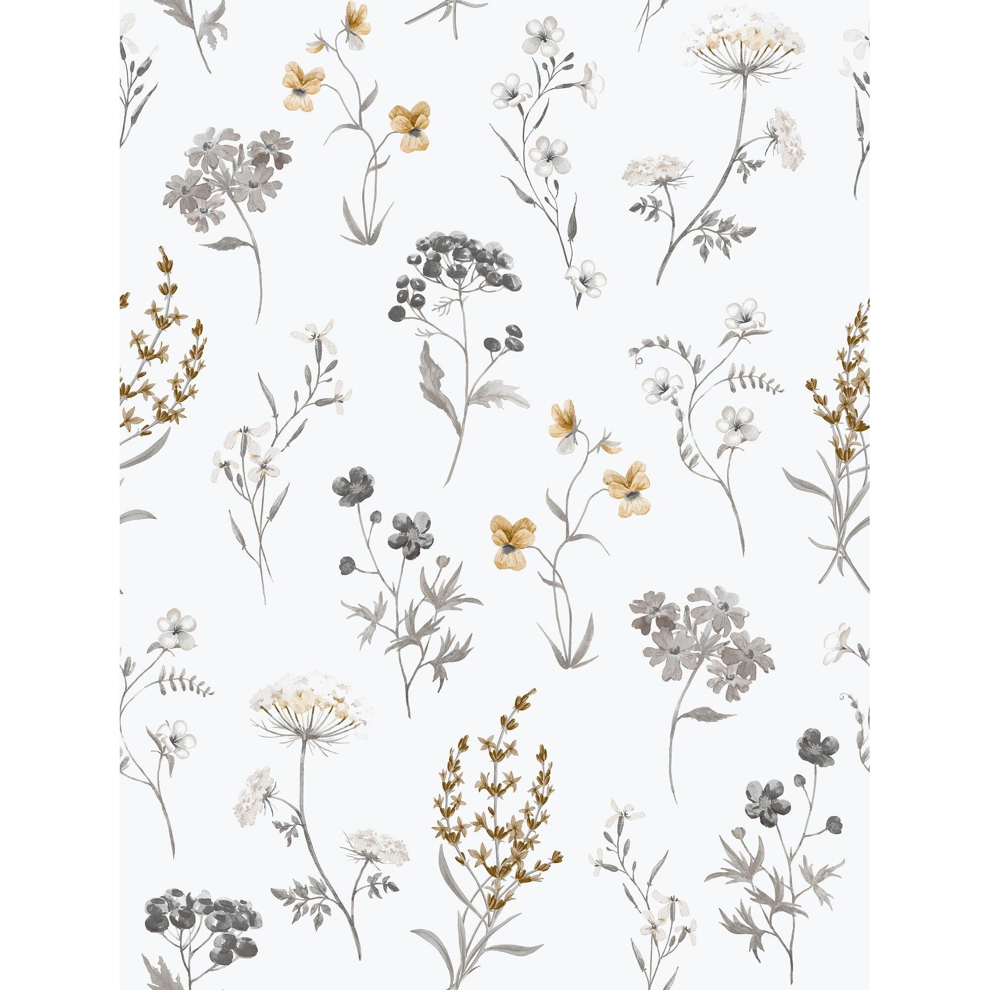 Spring Blossom Botanical Floral Mix 33' L x 21" W Wallpaper Roll