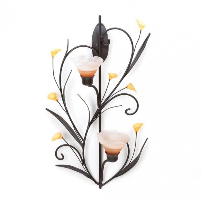CintBllTer 10015809 Amber Lilies Candle Wall Sconce