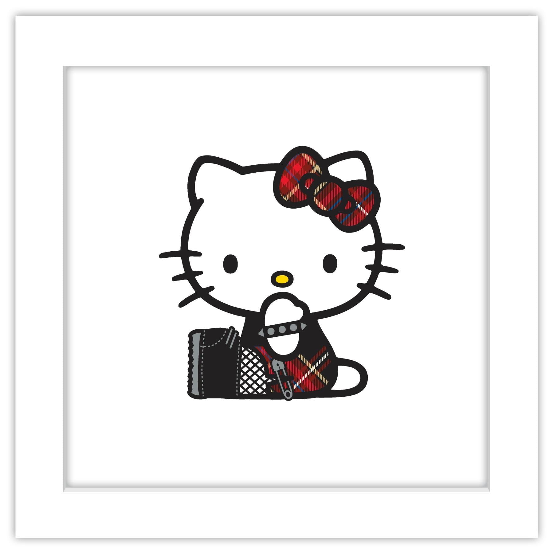 Gallery Pops Sanrio Hello Kitty - Punk Red Wall Art, White Framed Version, 12" x 12"