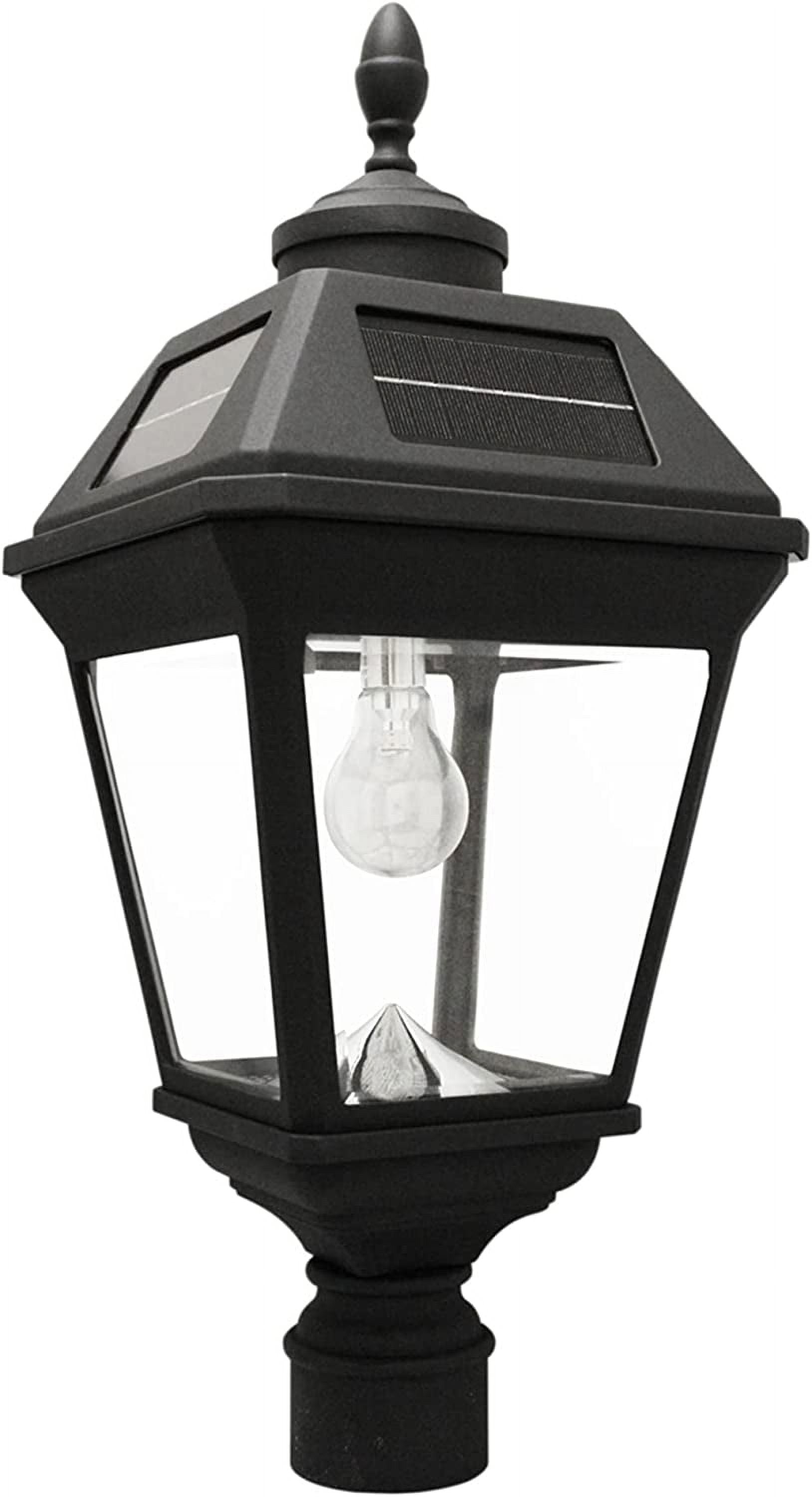 Gama Sonic Imperial Bulb Solar Lamp -3 Inch Fitter Mounts - Black Finish