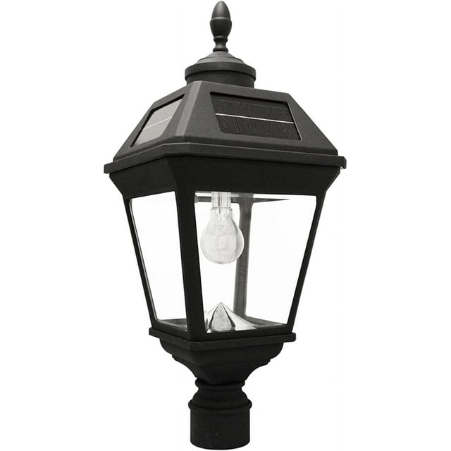 Gama Sonic Imperial Bulb Solar Lamp -3 Inch Fitter Mounts - Black Finish