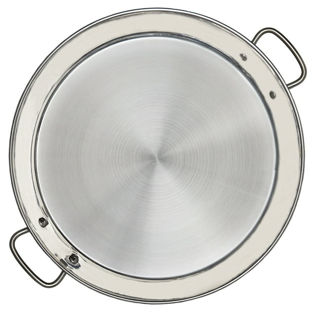 Garcima 14-inch Stainless Flat Bottom Paella Pan for Induction, 36cm