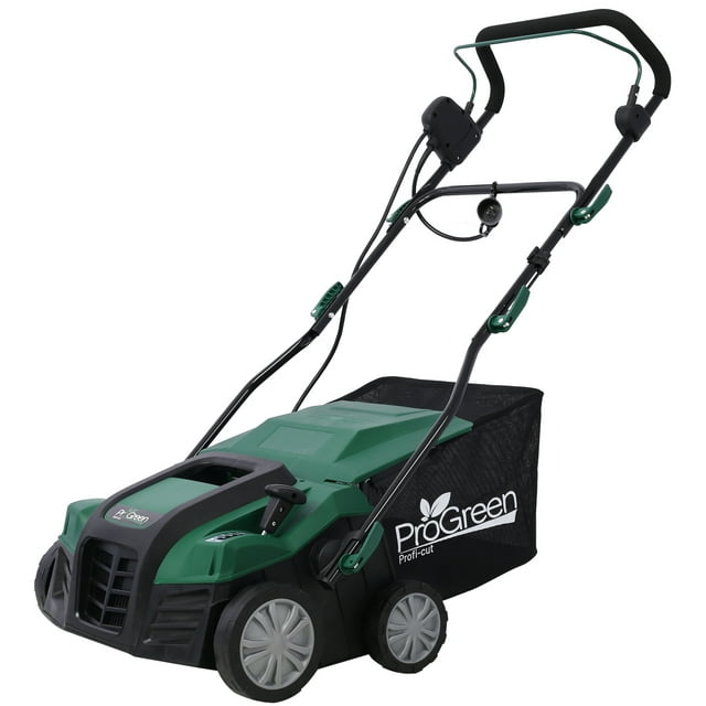 ProGreen 16" Green Electric Lawn Dethatcher Scarifier with Collection Bag