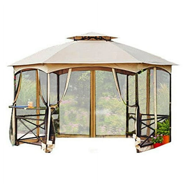 Garden Winds Replacement Canopy for The Crossman Hexagon Gazebo - Standard 350 - Beige - Will ONLY FIT Gazebo Model L-GZ076PST-1A-4