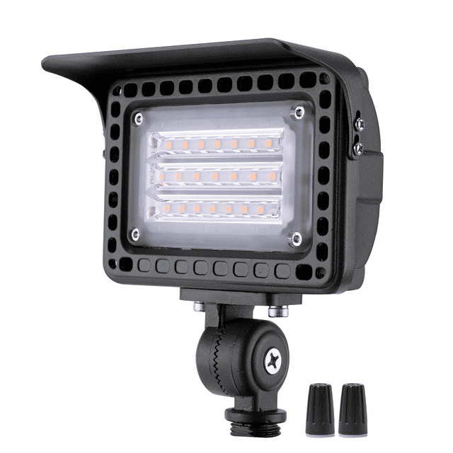 Gardenreet 20W Outdoor Flood Light Dimmable LED, Die-cast Aluminum, 2700K 1800LM, 12V Low Voltage, Waterproof Light Landscape Fixture With Adjustable Angle Arm and Rotating Lamp Shades